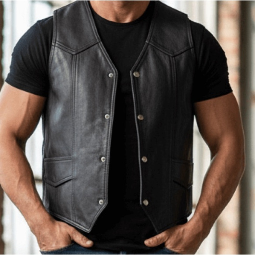 Vintage Leather Headquarters Vest - Picture 2 of 7